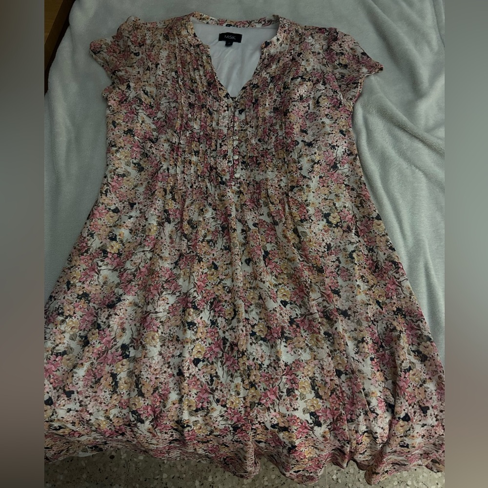 Pink, White, and Black Pattern Dress